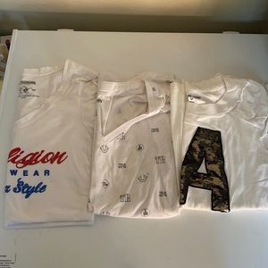 3 white shirts